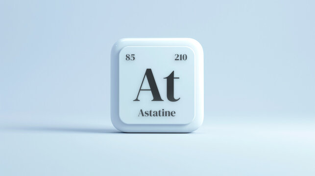 A simple icon of the chemical element Astatine on a white background from the periodic table elements.