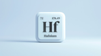 A simple icon of the chemical element Hafnium on a white background from the periodic table elements.