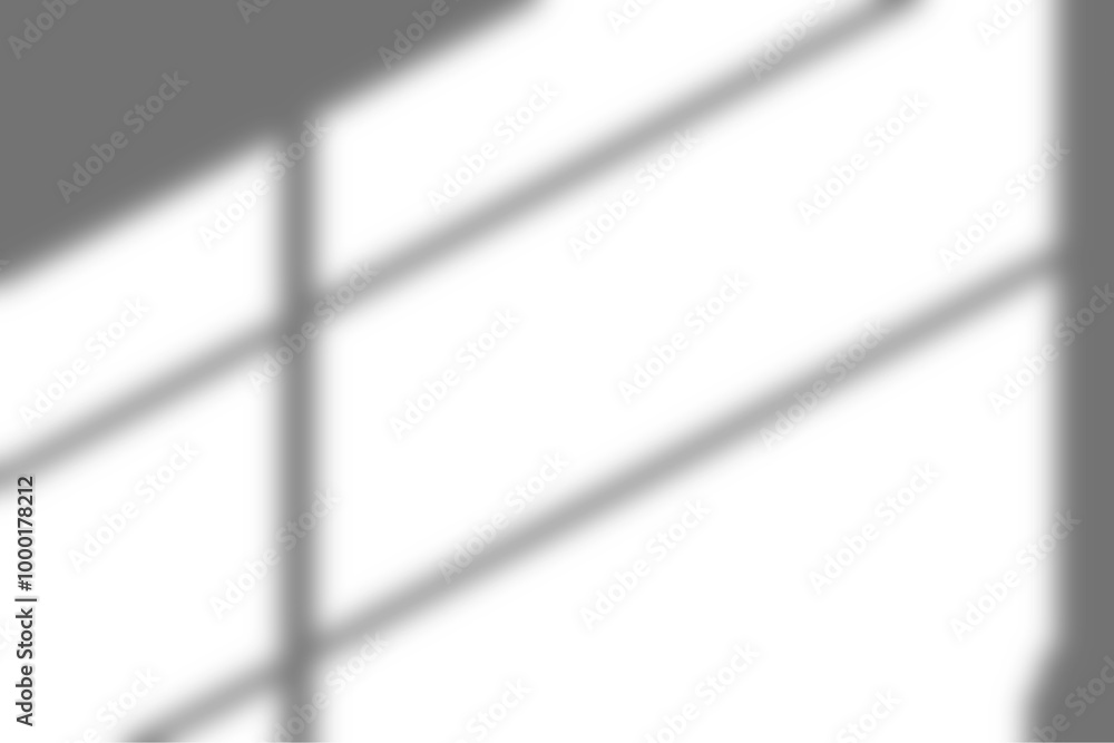 Poster realistic shadow from window on transparent background. blurred shadow effect overlay. shadow light 