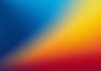 Grainy gradient background blue red yellow abstract glowing backdrop, noise texture banner poster header design