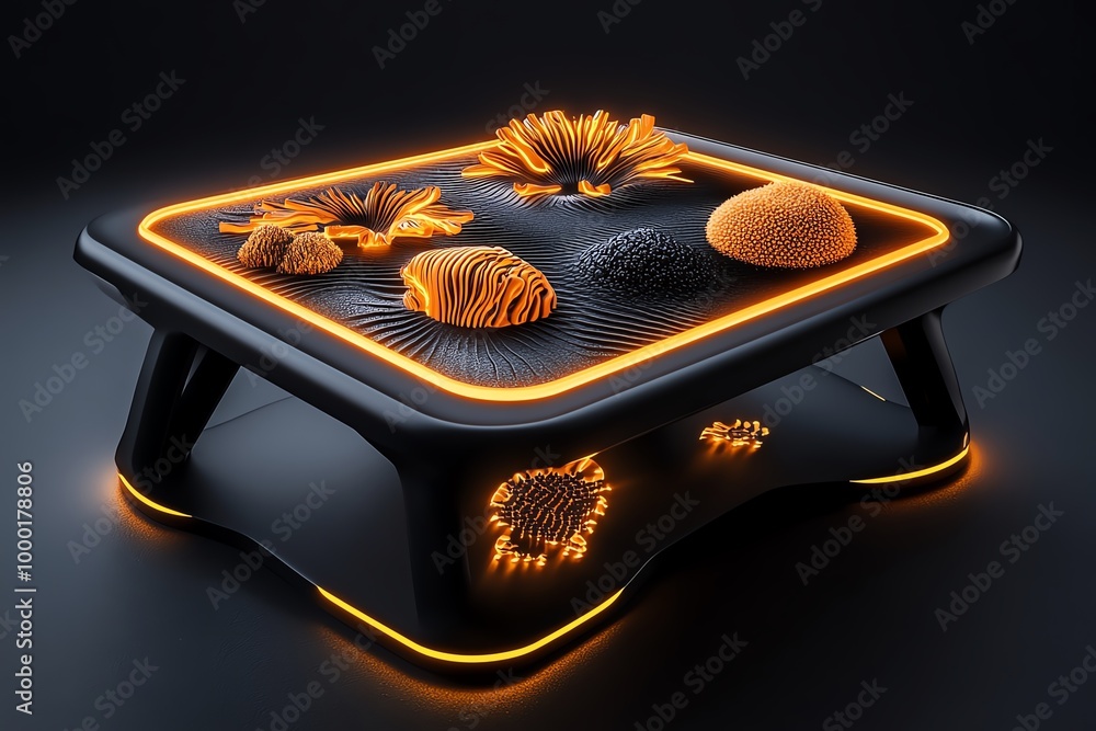 Aufkleber interactive 3d model of a sensory learning table, where children can touch, feel, and explore differ