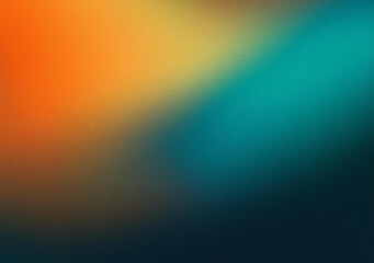 Obraz premium Teal orange black color gradient background, grainy texture effect, poster banner landing page backdrop design