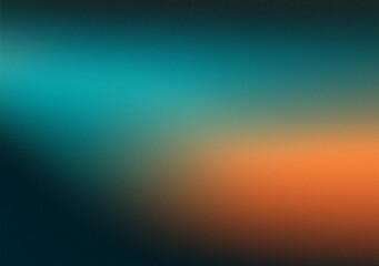 Obraz premium Teal orange black color gradient background, grainy texture effect, poster banner landing page backdrop design