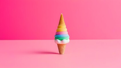 creative layout made eyeball figurines eyelashes ice cream cone pastel pink background halloween minimal creative concept rainbow