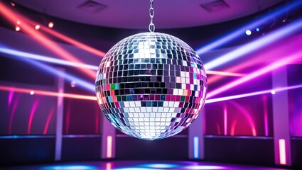 Fototapeta premium disco ball with disco lights
