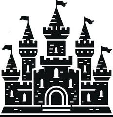 Fototapeta premium Hindu spiritual temple black silhouette 