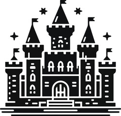 Obraz premium Hindu spiritual temple black silhouette 