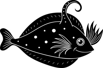 Black living under the sea vector shape