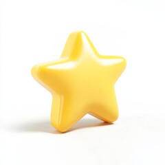 yellow star 3d icon in cartoon style