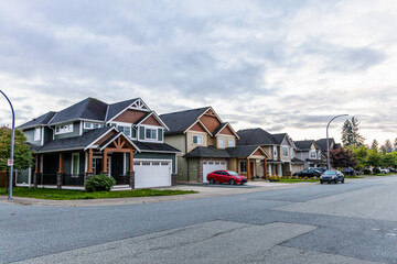 Charming Residential Neighborhood Street in Mission, BC, Canada With Modern Family Homes