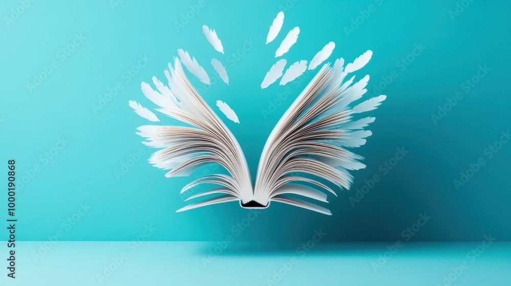 Poster a book with pages turning into wings, symbolizing a strategy that takes flight with unconventional m