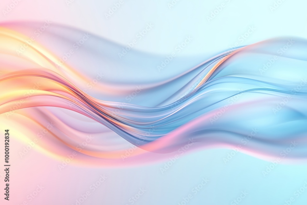 Poster soft gradient waves in pastel hues create a soothing and modern background perfect for design and cr