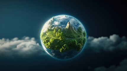 Fototapeta premium A visual representation of a planet climate zones, highlighting the diverse regions and their unique ecosystems.