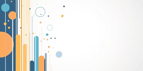 Abstract dynamic straight lines, stars and dots on white background