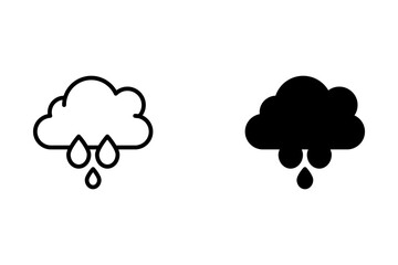 Rain icon sets, Cloud rain icons, Hard Rain Icon, for your web site design, logo, app, UI Vector design. User icon, silhouette isolated on white background.