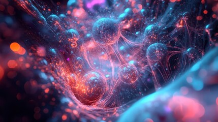 quantum realm visualization fractal landscapes data streams as luminous threads abstract digital entities mindbending perspective shifts