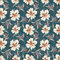 Flower pattern, ditsy floral seamless pattern, small little cute flower background. Flower repeat pattern. Ditsy print, surface design. Ditsy floral for fashion, texture, fabric, wrapping