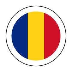 Fototapeta premium A round icon in the colors of the Romanian flag. 
