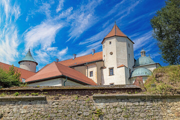 Medieval Nowy Wisnicz castle.  Stary Wisnicz village. Poland