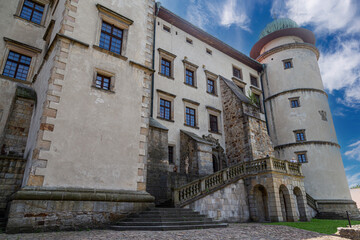 Medieval Nowy Wisnicz castle.  Stary Wisnicz village. Poland