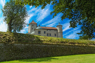 Medieval Nowy Wisnicz castle.  Stary Wisnicz village. Poland
