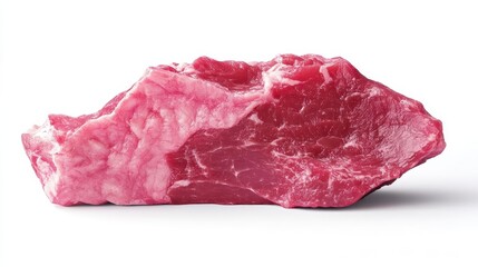 Obraz premium raw beef meat cutout on clean white background showcasing texture and marbling aigenerated photo