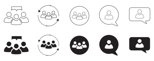 Group people chat communication icons symbol sign vector set. Vector illustration