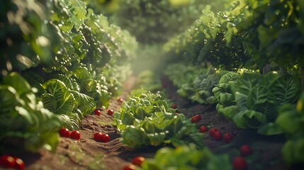 Colorful herb garden filled with fresh herbs, creating a vibrant and peaceful outdoor space ideal for garden and plant imagery.


