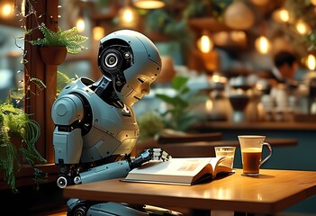 Fototapeta premium robot cafe