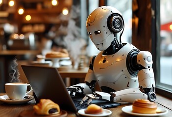 Fototapeta premium robot cafe