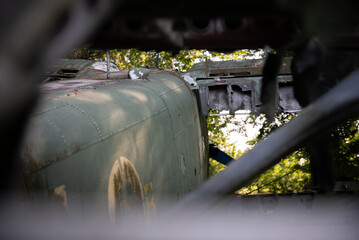 weathered and broken old war plane