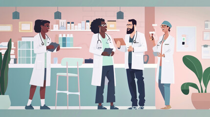 A visual of healthcare professionals using digital marketing to promote services, increase patient engagement, and build credibility.