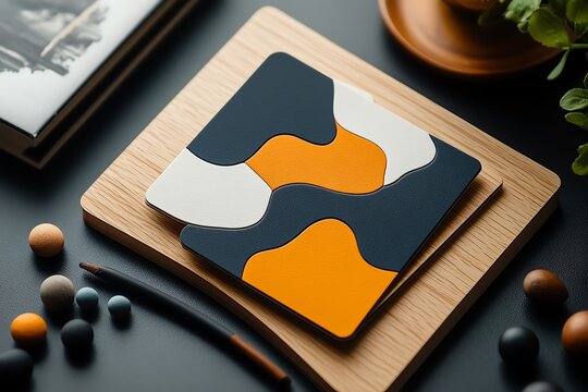 Minimalist flashcard design, with abstract shapes representing the simplicity and effectiveness of teaching materials for early learning