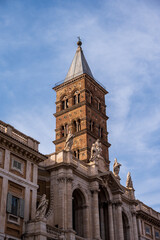 Fototapeta premium Exterior and Bell Tower of the Papal Basilica of Saint Mary Major.