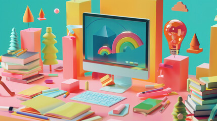 A visual of successful digital marketing campaigns in the education sector, from virtual open days to targeted ads.