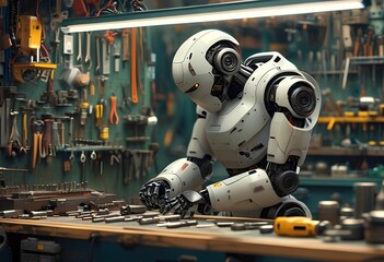 Fototapeta premium robot workshop