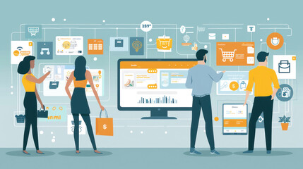 A visual of successful retail sales teams using customer data and feedback to enhance the shopping experience.