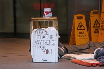 A rough sleepers sign 
