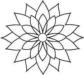 Intricate Radial Flower Mandala Vector Illustration for Meditation and Calm
