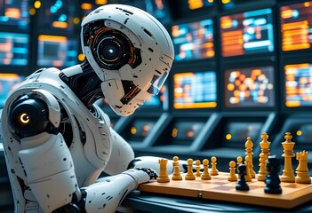 Fototapeta premium robot chess
