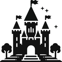 Hindu spiritual temple black silhouette