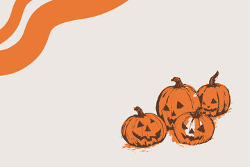 Halloween pumpkin ad poster, space available for text.