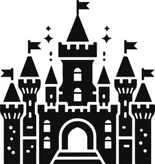 Fototapeta premium Hindu spiritual temple black silhouette