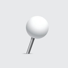 White pin icon design. Vector illustration of a white marker for maps or navigation systems. Vector illustration. 