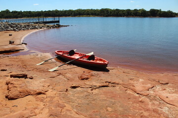 Kayak by the Pier at Lake Draper in Oklahoma