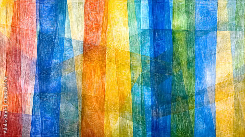 Poster colorful abstract lines in vibrant shades create a dynamic pattern in a vertical arrangement with sm