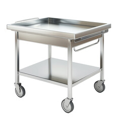 Mobile Kitchen Cart with Stainless Steel Design Isolate on a White Background Transparent Background