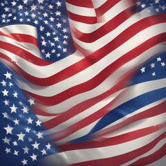 Patriotic Illustration of American Veterans with USA Flag