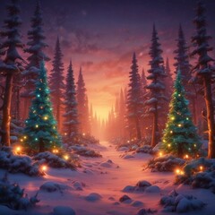 Enchanted Christmas Forest Wonderland