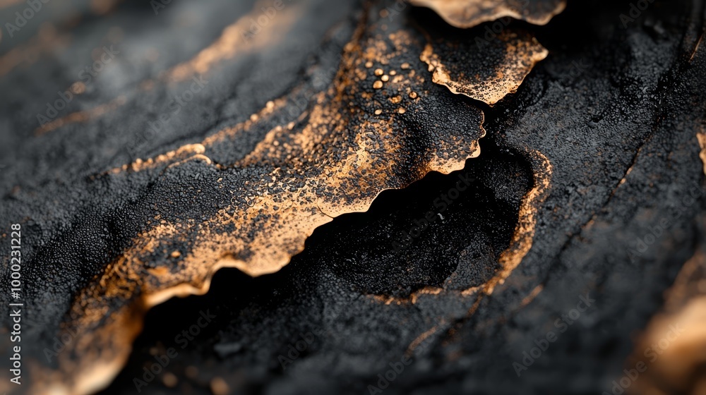 Poster  A tight shot of a wooden surface, speckled with dirt